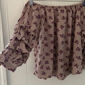 Off the Shoulder Pink Floral Top XS